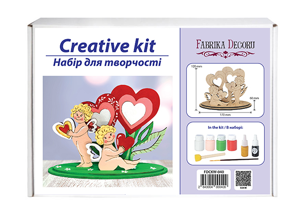 DIY wooden coloring set, desk composition "Cupids", #040