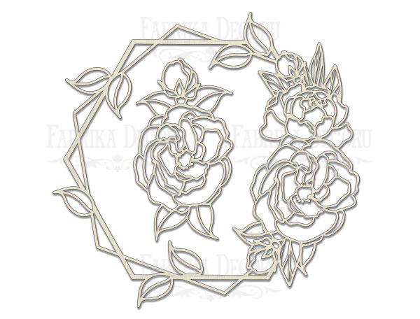 Мегачипборд Рамка с розами 30x30 см #012 - Фото 0