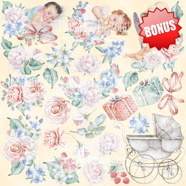 Zestaw papieru do scrapbookingu "Redesign Shabby baby girl", 20cm x 20cm  - foto 10  - Fabrika Decoru