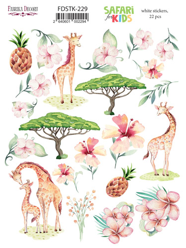 10 papiers scrapbooking 20 x 20 cm FABRIKA DECORU SAFARI FOR KIDS