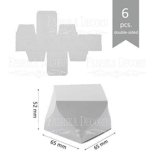 бонбоньерка фигурная - набор картонных заготовок для упаковки подарков, 6шт, 52х65х65 мм