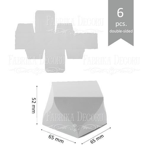 Figurowa bomboniera - zestaw tekturowych wykrojów do pakowania prezentów 6 szt., 52x65x65 mm - Fabrika Decoru