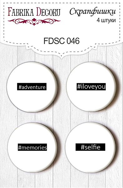 Set of 4pcs flair buttons for scrabooking #046