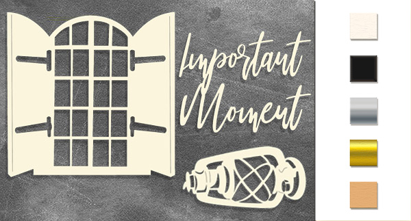 Chipboards set "Important moment" 