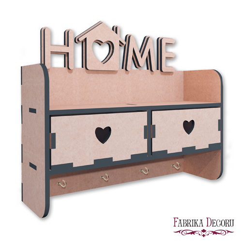 Key holder-organizer wall "Home" with a house #321