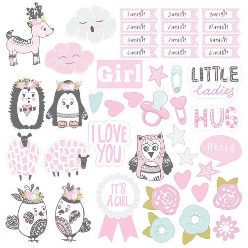 Doppelseitiges Scrapbooking-Papierset Scandi Baby Girl 20 cm x 20 cm, 10 Blätter - foto 0  - Fabrika Decoru