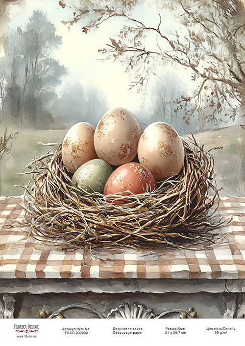 Decoupage card «Easter eggs-18» #000990, 21cm x 29,7cm