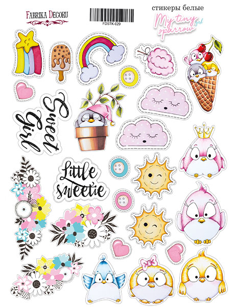 Kit of stickers 26 pcs My tiny sparrow girl #029