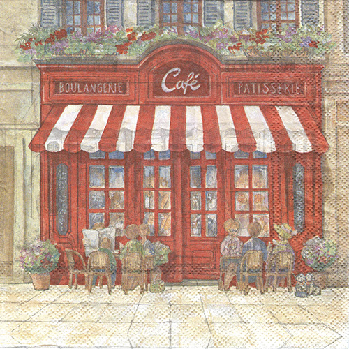 салфетка для декупажа "парижское кафе " фабрика декору