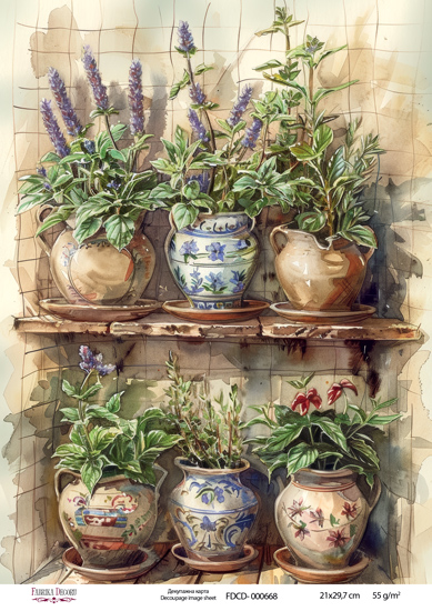 Decoupage card #0668, 21x29,7 cm
