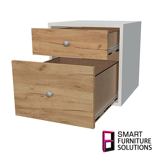 Cabinet with two drawers 0,7:0,3, Fronts Golden Oak, 400mm x 400mm x 400mm - foto 1