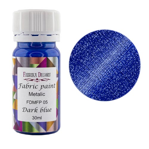 Metallic-Acryl-Stofffarbe, Dunkelblau, 30ml - Fabrika Decoru