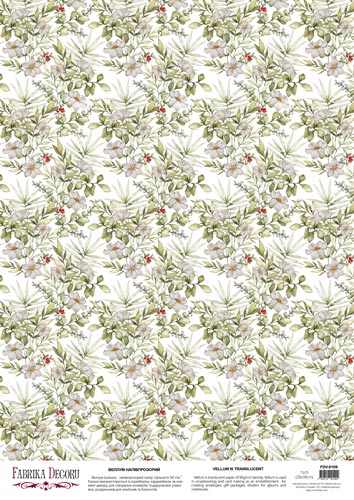 Deco vellum colored sheet Floral pattern, A3 (11,7" х 16,5")