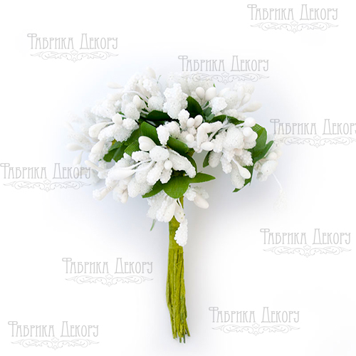 Set of decorative sprigs White 12pcs