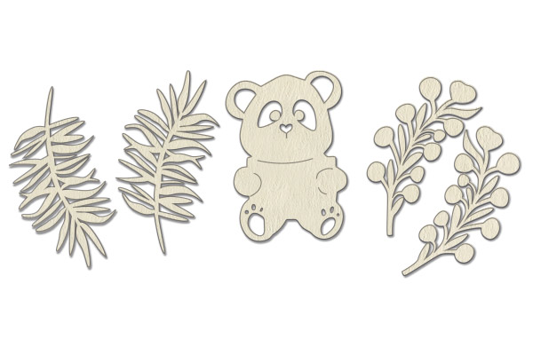 Chipboard embellishments set, "My little panda boy 2" 