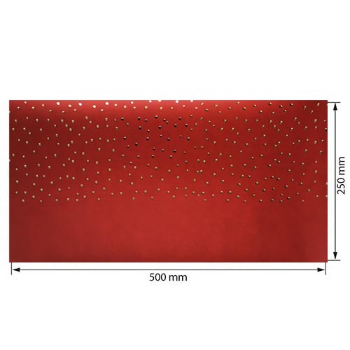 Piece of PU leather for bookbinding with gold pattern Golden Drops Red, 50cm x 25cm - foto 0