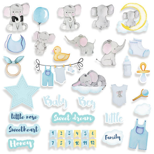 Set of die cuts My little baby boy, 45pcs - foto 0