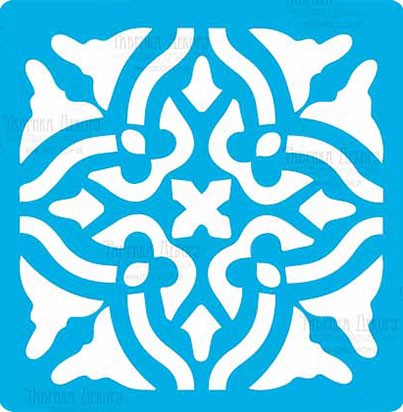 Stencil for crafts 14x14cm "Tile of Baroque style" #327