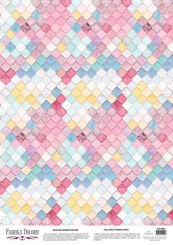 deco vellum colored sheet colorful tiles, a3 (11,7" х 16,5")