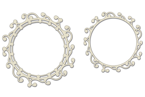 Chipboard embellishments set, Round bead curls #521