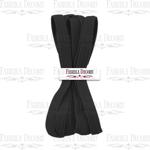Elastyczny sznurek płaski, kolor czarny - Fabrika Decoru