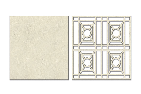 3D-chipboard Double door with geometric pattern FDCH-576