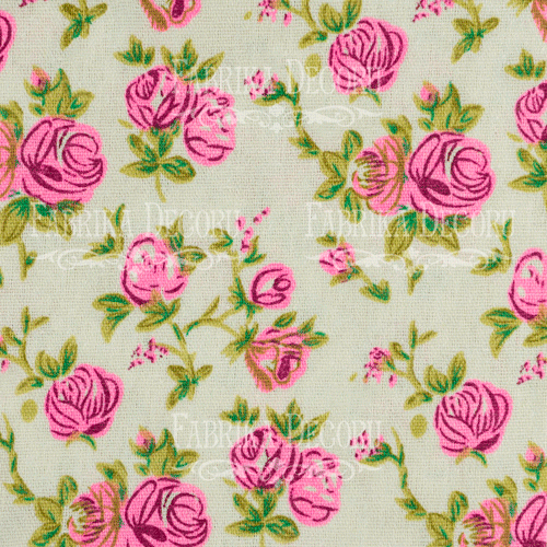Fabric cut piece 35X75 Bright pink roses