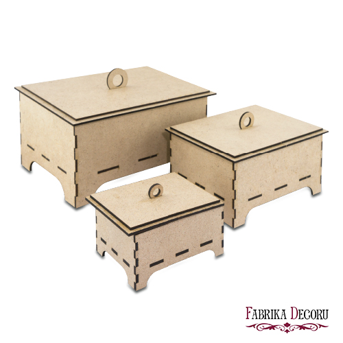 Jewelry boxes for accessories and jewelry, 3pcs, DIY kit #042