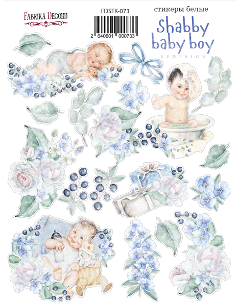 Aufkleberset #073, "Shabby Baby Boy Redesign 1" - Fabrika Decoru