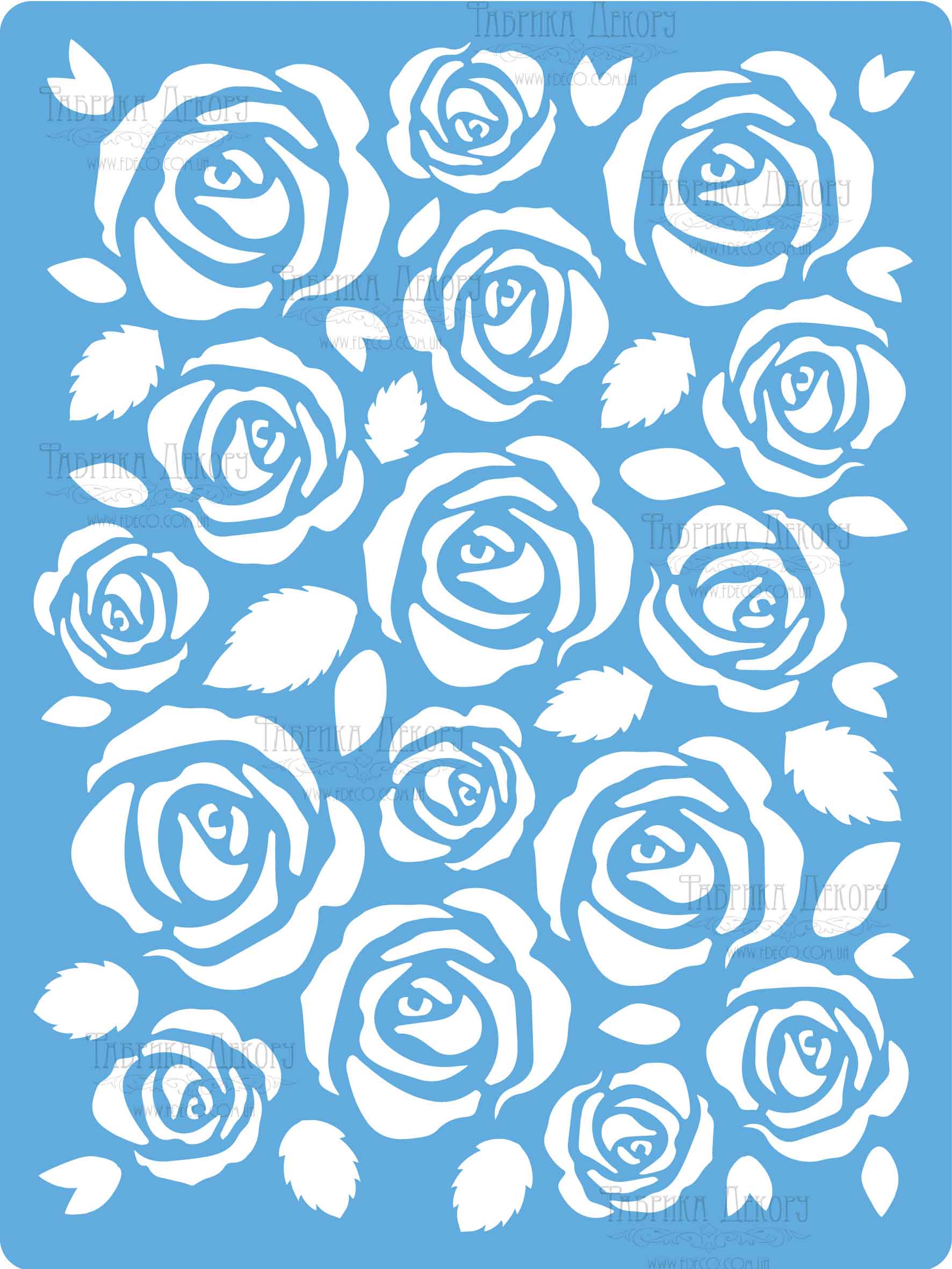 Bastelschablone 15x20cm "Roses Maxi Background" #192 - Fabrika Decoru