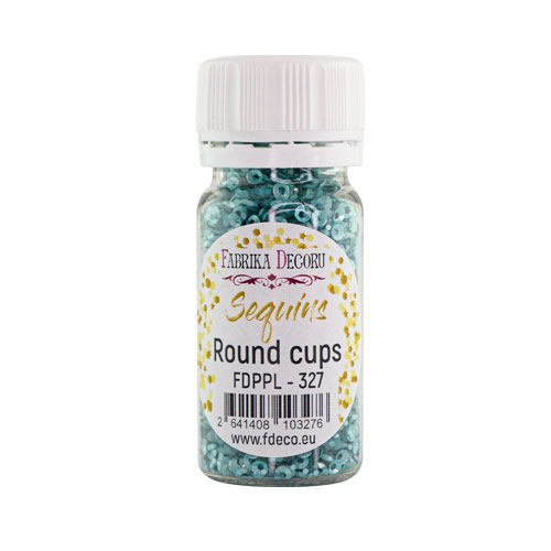 Sequins Round cups, turquoise, #327