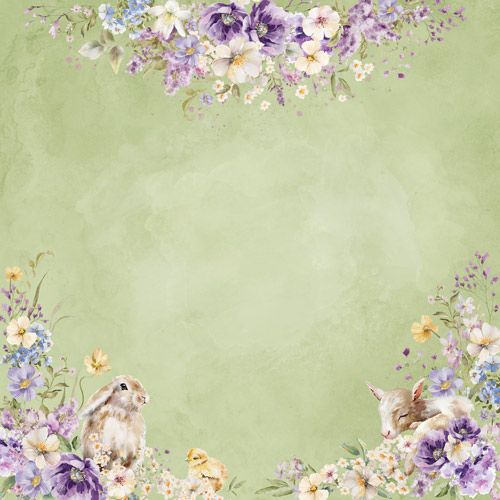 Double-sided scrapbooking paper set Floral Sentiments 12” x 12" (30.5cm x 30.5cm), 10 sheets - foto 2