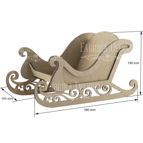 Blank for decoration Sleigh, type 6, creative DIY kit #103 - foto 1