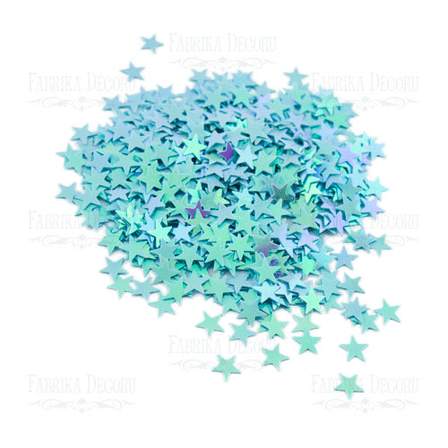 Sequins Stars, blue with green nacre,  #106 - foto 0