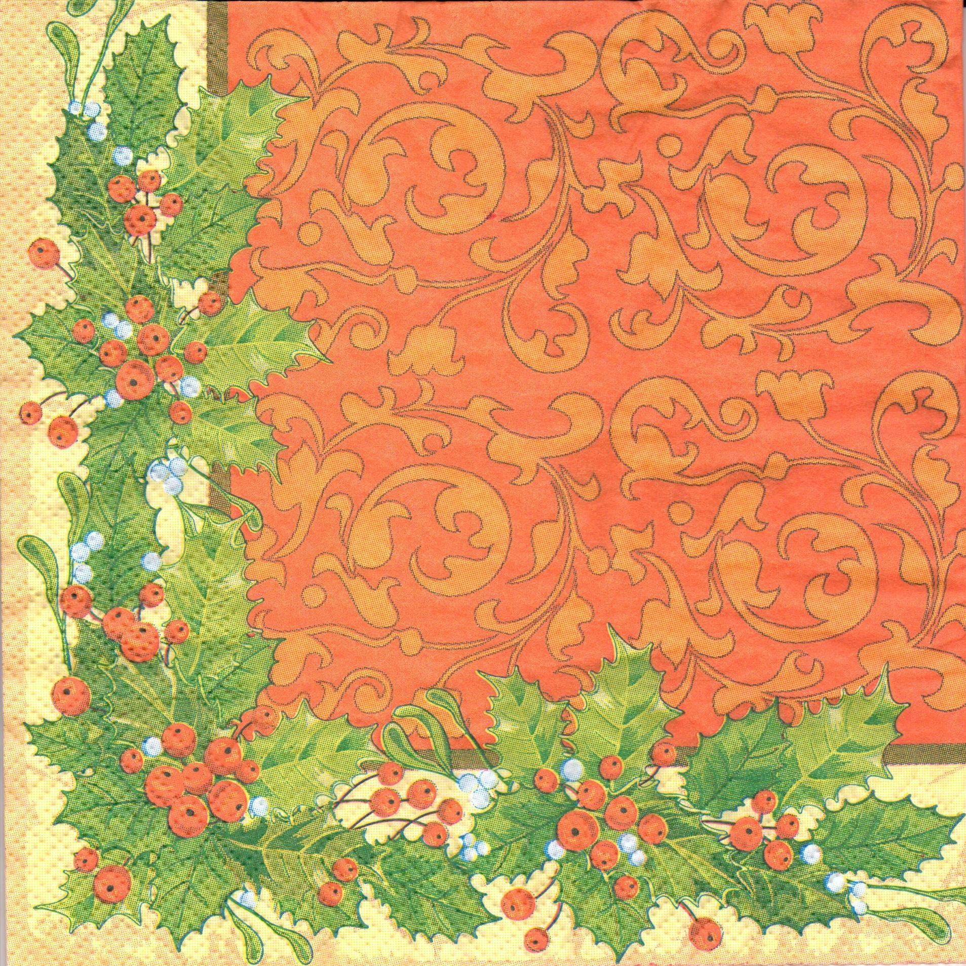 Decoupage napkin "Rowan-tree borders"