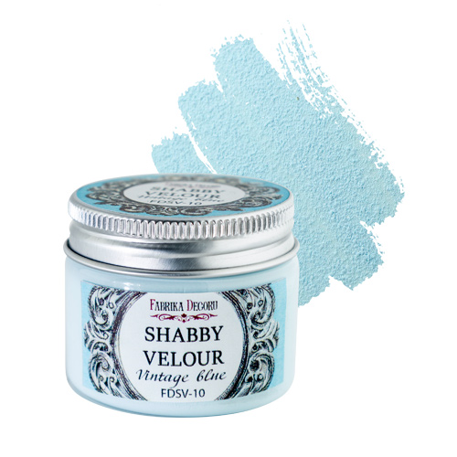 Shabby velour paint Vintage blue