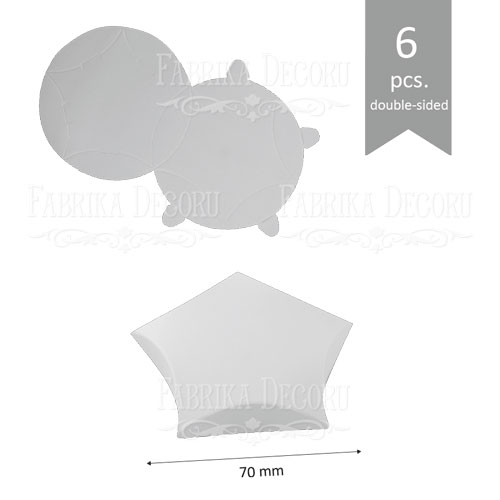 Gwiazdka mini - zestaw tekturowych wykrojów do pakowania prezentów 6 szt., 70x15 mm - Fabrika Decoru