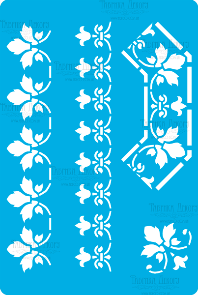 Szablon wielokrotny, 15x20cm, Heraldyczne bordiury lilia #268 - Fabrika Decoru