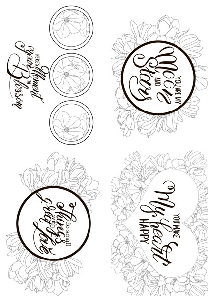Набір листівок для розфарбовування маркерами Magnolia in bloom EN 8 шт 10х15 см - фото 0