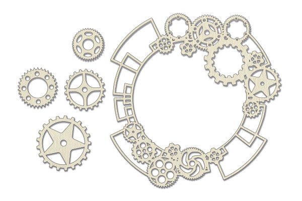 Chipboard embellishments set, "Frame - Steampunk 1" #390