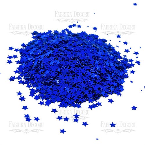 Sequins Stars mini, bright blue metallic, #017 - foto 0