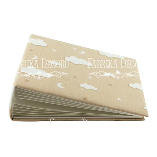 Blank album with a soft fabric cover Beige clouds 20cm х 20cm