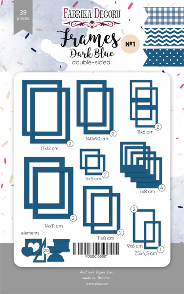 Set of cardboard photo frames #1, Dark Blue, 39 pcs - foto 0