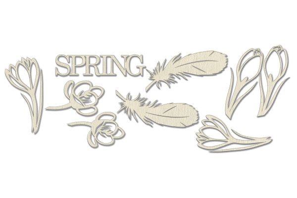 Chipboard embellishments set, "Botany Spring 1" 