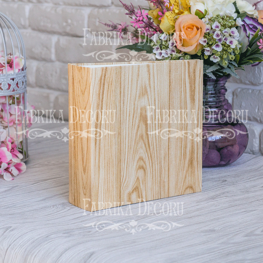 Blankoalbum Kiefernholz mit Gold 20cm х 20cm - Fabrika Decoru