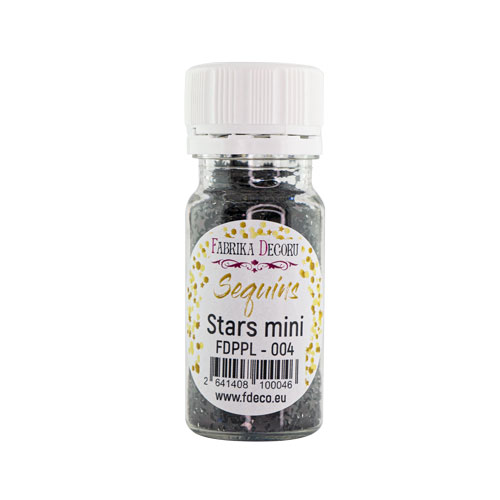 Sequins Stars mini, graphite, #004