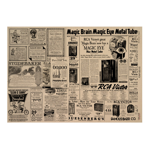 Kraftpapierbogen Newspaper advertisement #05, 42x29,7 cm - Fabrika Decoru