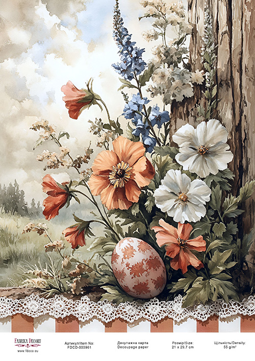 декупажная карта «весенние цветы-12» #000961, 21см x 29,7см фабрика декору