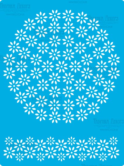 Stencil reusable, 15x20cm Flower napkin, #408