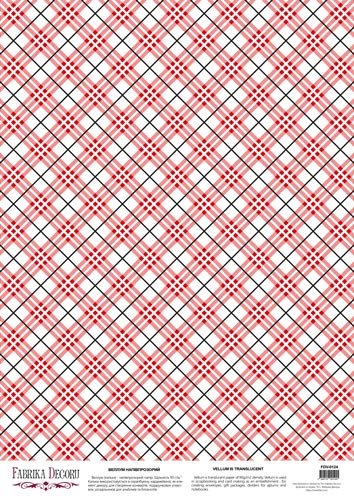 deco vellum colored sheet red and white rhombuses, a3 (11,7" х 16,5")